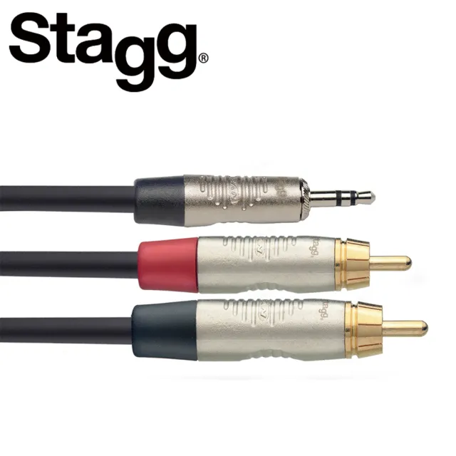 【STAGG 史提格】NYC3MPS2CMR 3M Y型音源線立體聲公頭 對 雙RCA公頭(立體聲 Y型音源線)