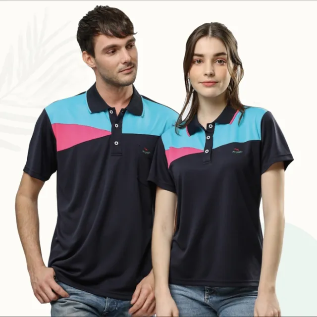 【Per GIBO】女短POLO衫-丈青/藍桃(PK202688)