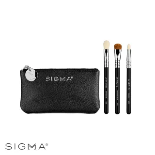 【Sigma】魅力四射迷你眼部刷具3件組 附皮革化妝包(專櫃公司貨)