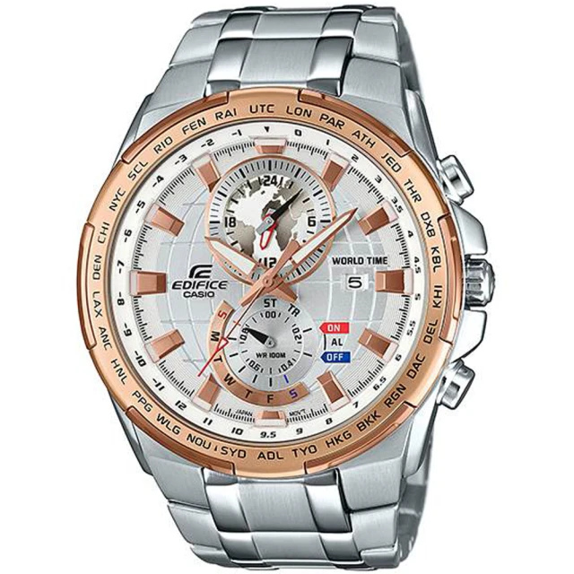 【CASIO 卡西歐】EDIFICE 世界時間雙顯計時錶(EFR-550D-7A)