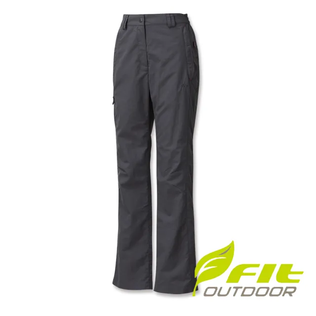 【Fit 維特】女-吸排抗UV功能長褲-炭灰 FS2801-75(彈性長褲/長褲/防曬/褲子/休閒褲)