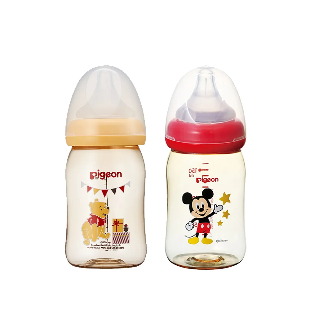 【Pigeon貝親 官方直營】寬口母乳實感PPSU奶瓶160ml/經典迪士尼(2款)
