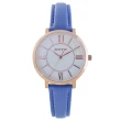 【GOTO】浪漫小資女精品時尚手錶-IP玫x白x藍皮(GL0054L-4L-241)