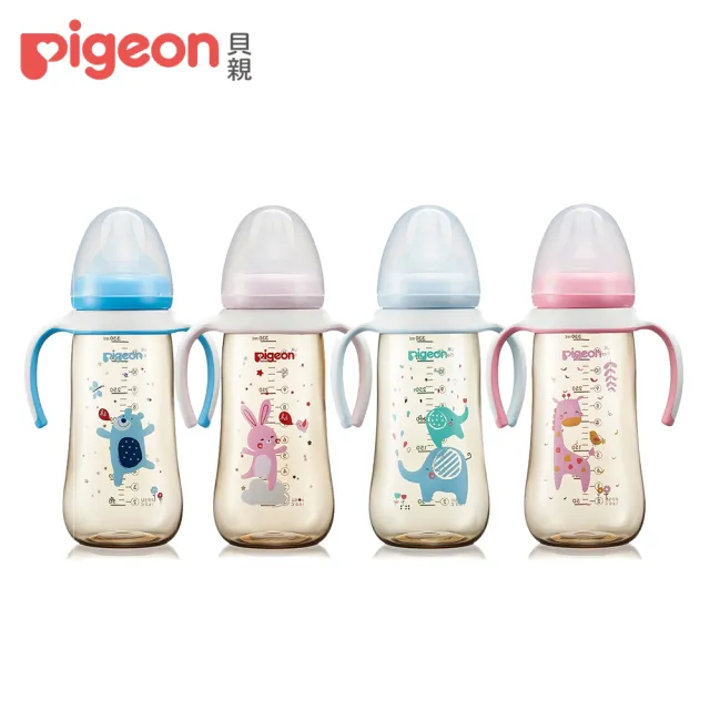 【Pigeon 貝親】寬口母乳實感雙把手PPSU奶瓶330ml(4款)