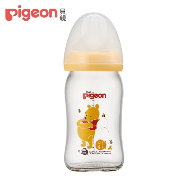 【Pigeon貝親 官方直營】寬口母乳實感玻璃奶瓶160ml/經典迪士尼(4款)