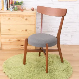 【AS雅司設計】杜克櫸木灰布圓墊實木餐椅50x49x83.5cm