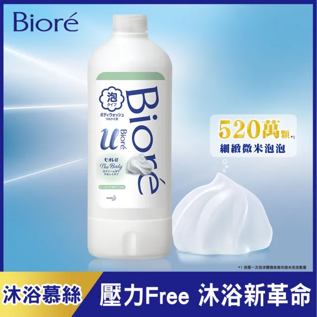 【Biore 蜜妮】高彈潤沐浴慕絲 補充瓶450ml(共3款可選)