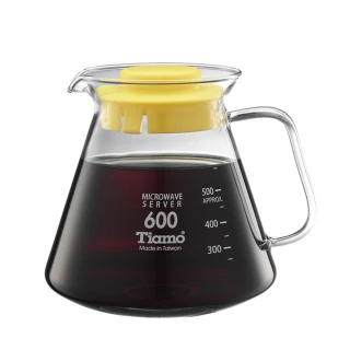 【Tiamo】耐熱玻璃咖啡花茶壺600cc-黃色(HG2297Y)
