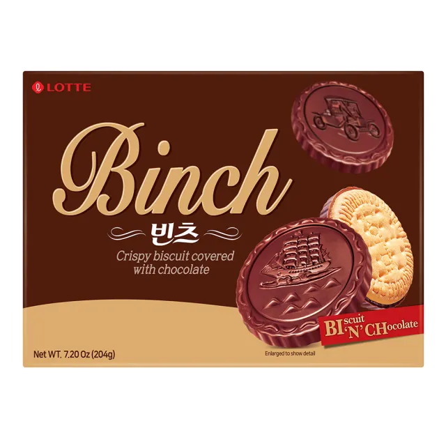 【Lotte 樂天】BINCH巧克力餅乾204g