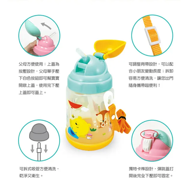 【莫菲思】晉怡 mit兒童環保安全無毒彈跳水壺430ml(兒童水瓶/運動水壺/三色可選)