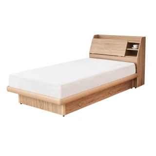 【時尚屋】麥爾斯3.5尺原切床箱型4件房間組-床箱+後掀床+床頭櫃+床墊(免運費 免組裝 臥室系列)