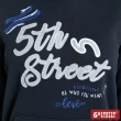 【5th STREET】女雙層下擺長袖帽T恤-黑色
