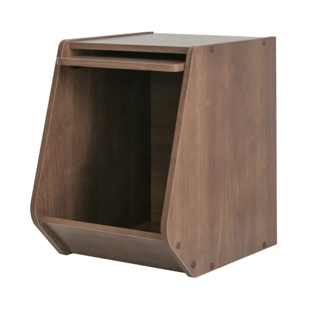 【特力屋】日本IRIS 木質可掀門堆疊櫃 深木色 30x40cm
