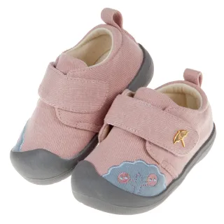 【布布童鞋】雨傘牌專櫃藕粉色舒適布質寶寶學步鞋(M9S209G)