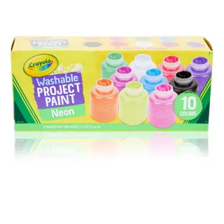 【crayola 繪兒樂】可水洗兒童顏料2盎司10色(亮霓虹)