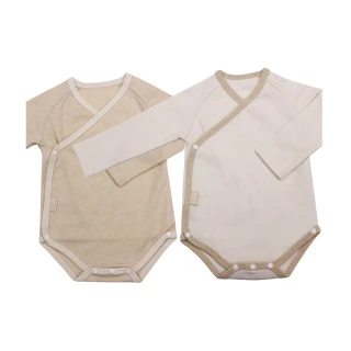 【Natures Purest】天然純綿-兩件裝長袖和尚袍(0-12M)