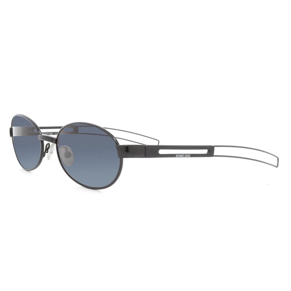 【Romeo Gigli】義大利造型摟空鏡腳橢圓框太陽眼鏡(藍-RG178-498)