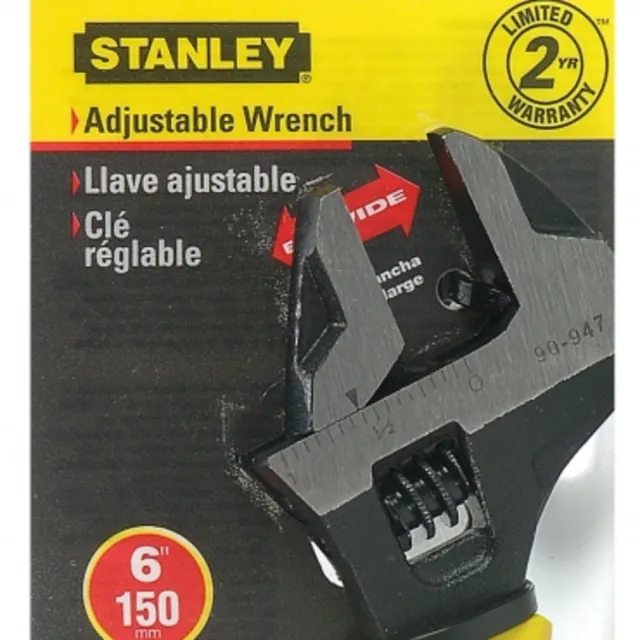【Stanley】Maxsteel 6吋鉻釩鋼大開口活動扳手