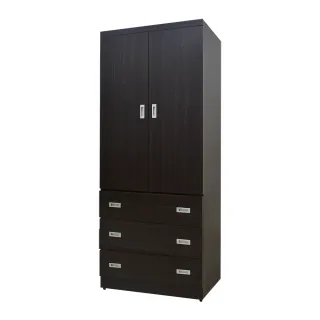 【A FACTORY 傢俱工場】小資型木心板雙門三抽3尺衣櫃