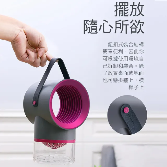 【Smart bearing 智慧魔力】吸入式迷你黑科技光觸媒型USB滅蚊燈(光觸媒/贈BSMI旅充/雙色)