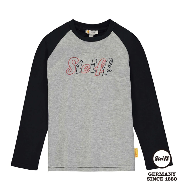 【STEIFF】熊頭童裝 棒球風長袖T恤(長袖上衣)
