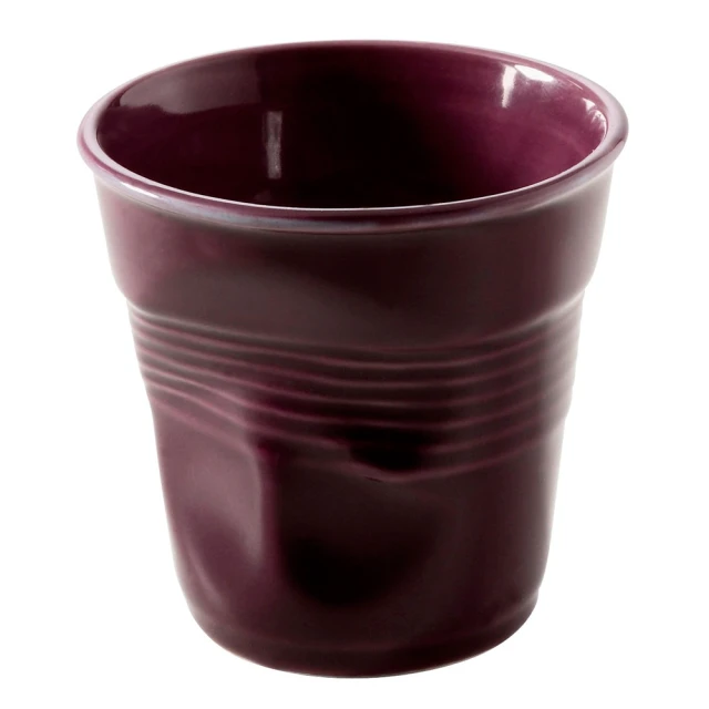 【REVOL】法國 REVOL FRO 紫紅色 陶瓷皺折杯 180cc