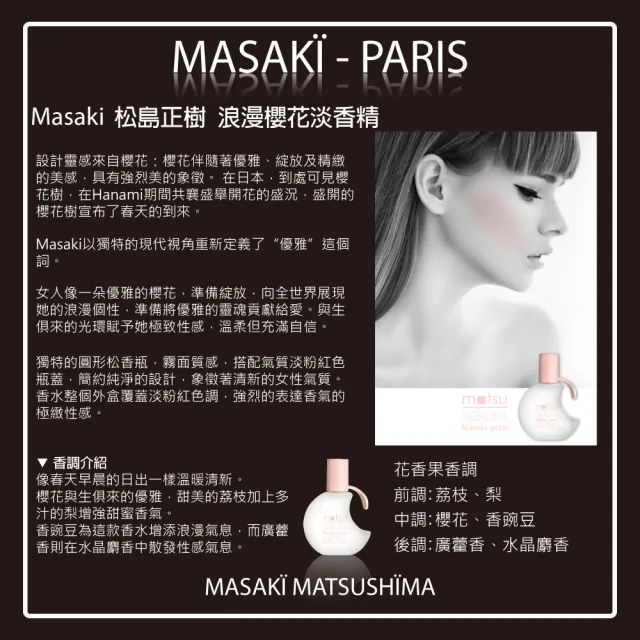 【Masaki PARIS 松島正樹】浪漫櫻花女性淡香精 10ml(專櫃公司貨)