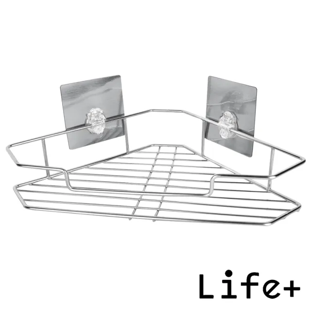 【Life+】環保無痕魔力貼掛勾-單層角落架/三角置物架