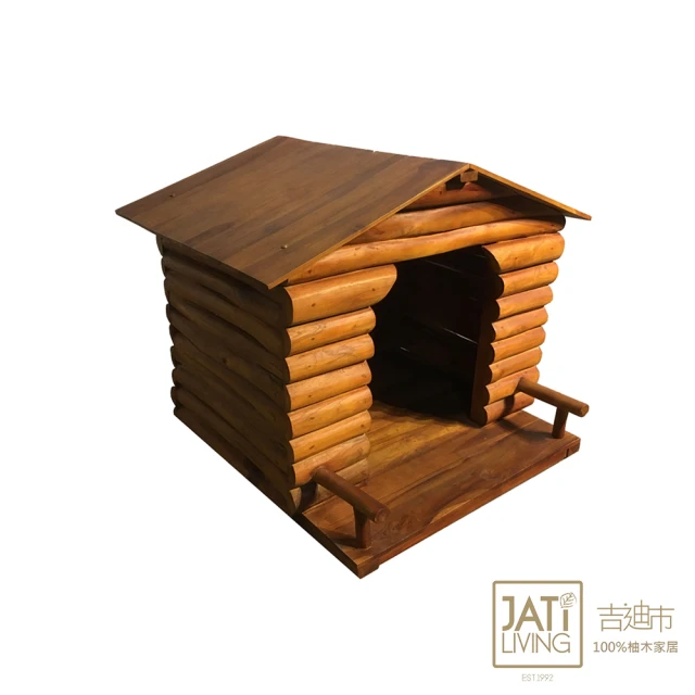 【吉迪市柚木家具】柚木簡約造型狗屋 RPOT005A(裝飾 寵物 動物 木藝品 玄關 門廊 擺飾 庭院 花園)