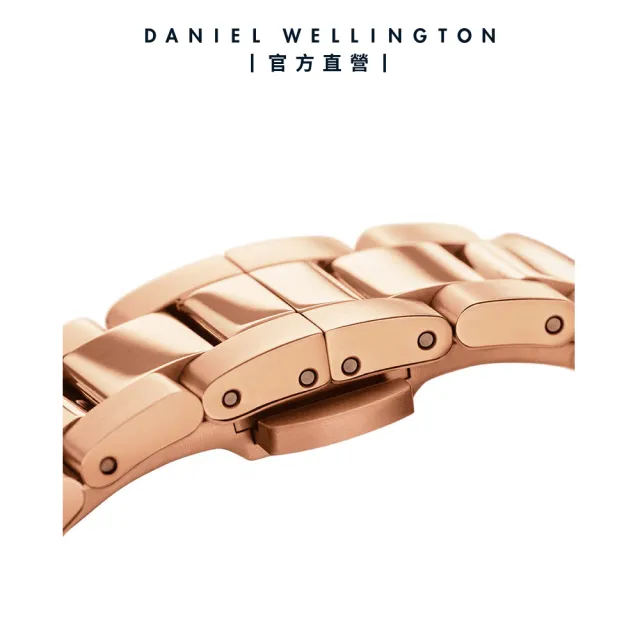 Daniel Wellington】DW 手錶Iconic Link 36mm精鋼錶特調玫瑰金-白錶盤