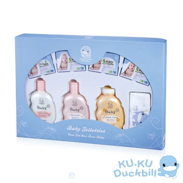 【KU.KU. 酷咕鴨】嬰兒沐浴禮盒8件組(彌月禮盒)