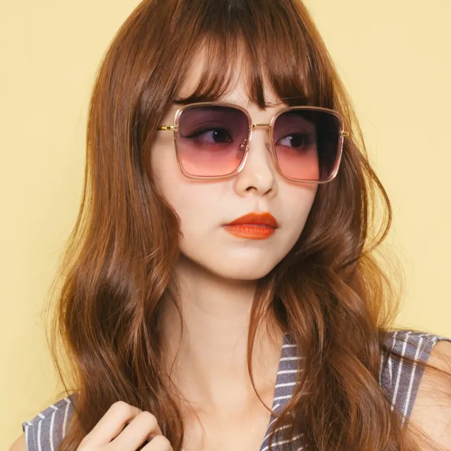 【ALEGANT】港灣的金森粉磚(歐美浪漫櫻花粉色海水漸層墨鏡/UV400太陽眼鏡)