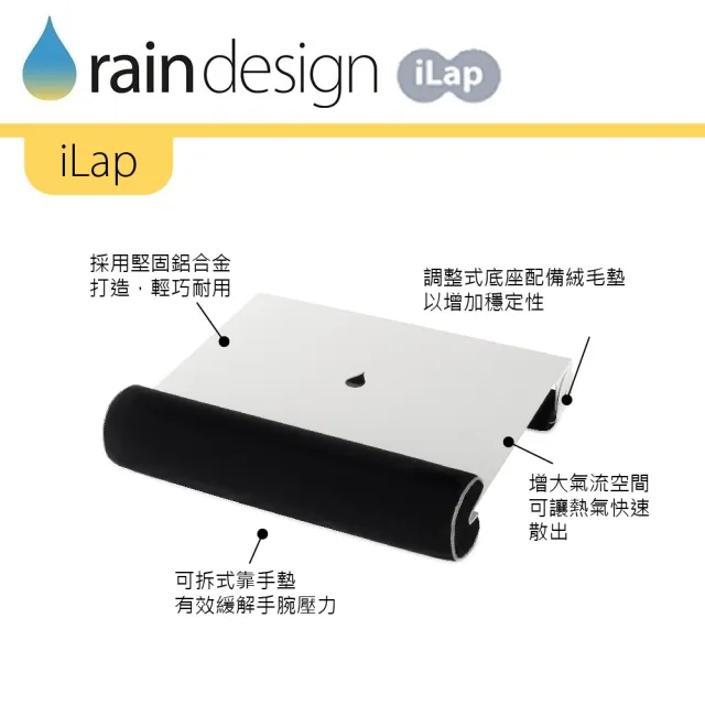 【Rain Design】iLap 膝上型筆電架