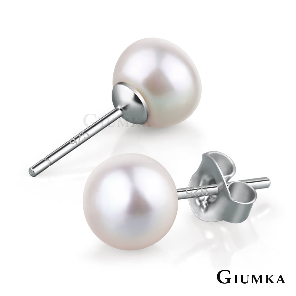 【GIUMKA】開運.純銀.天然珍珠.耳環6.0MM(天然淡水珠)