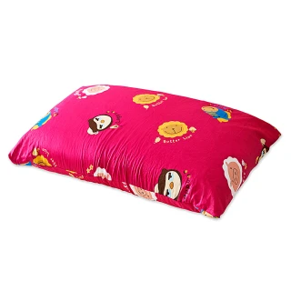 【奶油獅】同樂會系列-100%精梳純棉信封式標準枕通用枕頭套(莓果紅四入)