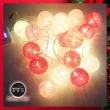 【摩達客】耶誕-20燈LED絲線網球燈球殼燈-少女粉色系(USB&電池二用款/聖誕必備)