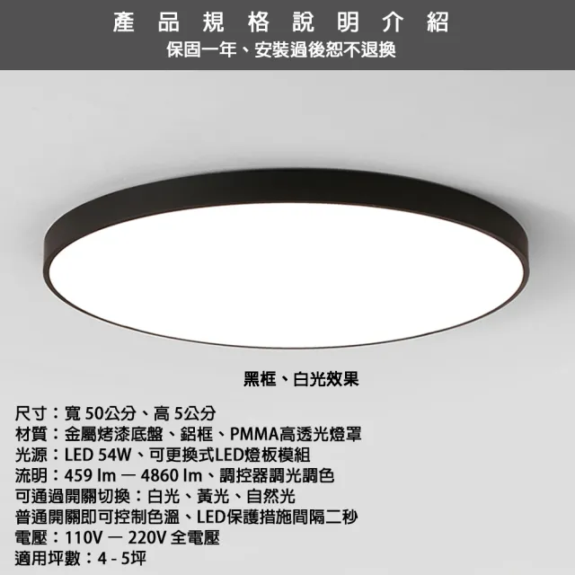 【Honey Comb】LED 北歐風54W遙控吸頂燈 系列燈款(黑 / 白)