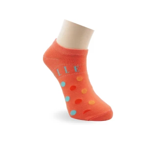 【ELLE】圓點超低隱形女襪-橙紅(船襪/隱形襪/女襪)