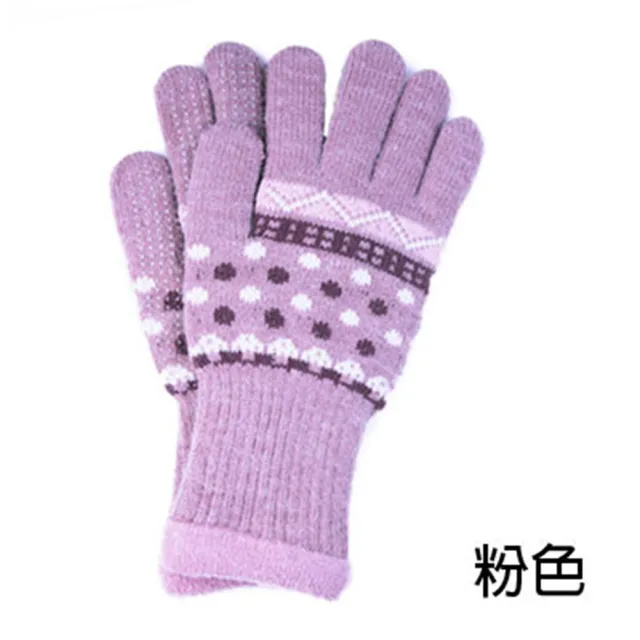【OT SHOP】台灣製防風防水女點點針織手套 G1284W-E(騎車 雪地 防風雨 登山 保暖手套)