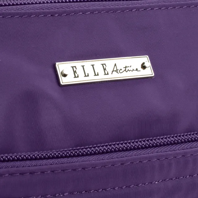 【ELLE active】知性優雅系列-多夾層側背包-大/斜背包-紫色