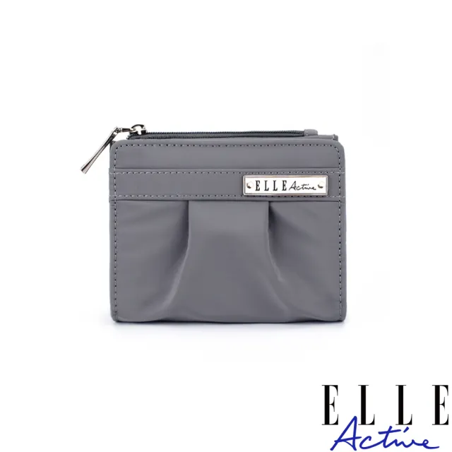 【ELLE active】知性優雅系列-短夾-灰色