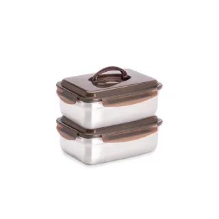 【CookPower 鍋寶】316不銹鋼提把保鮮盒2800ML(2入組)