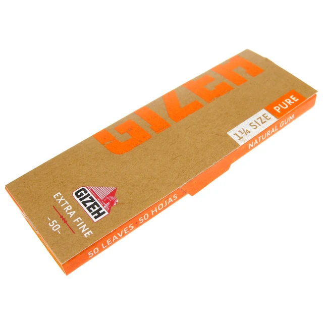 【GIZEH】德國進口-PURE-1 1/4-環保未漂白有機麻捲煙紙(5包入)