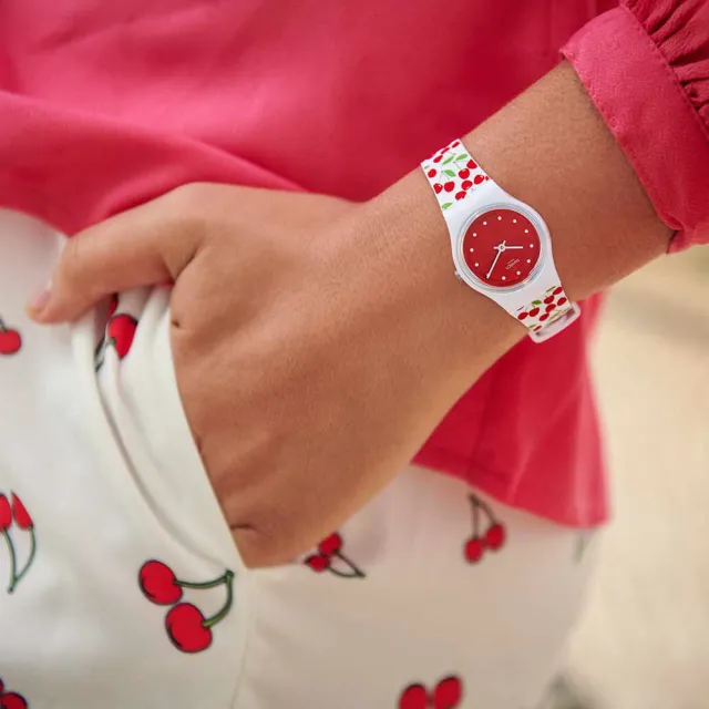 【SWATCH】Energy Boost系列手錶 CERISE MOI 櫻桃甜果 男錶 女錶 瑞士錶 錶(25mm)
