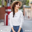 【MsMore】優雅紅鶴印花愛心刺繡長袖T恤#105970(白色)