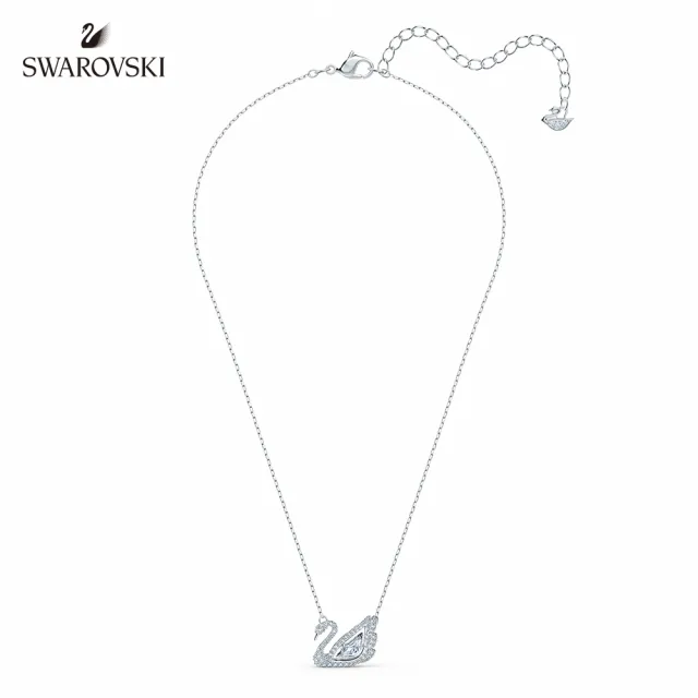 【SWAROVSKI 官方直營】Swan 項鏈 天鵝 白色 鍍白金色