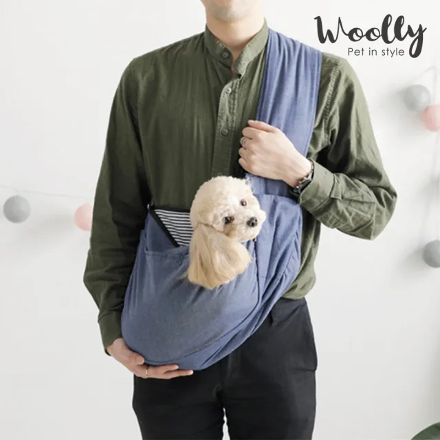 【WOOLLY】莫登寵物胸背巾-S 丹寧款(背巾/外出包)