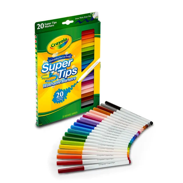 【crayola 繪兒樂】可水洗20色細桿彩色筆