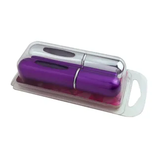 【MYBeauty】底充式液體噴霧填充瓶 旅行分裝/隨身收納(5ml 紫+霧粉)