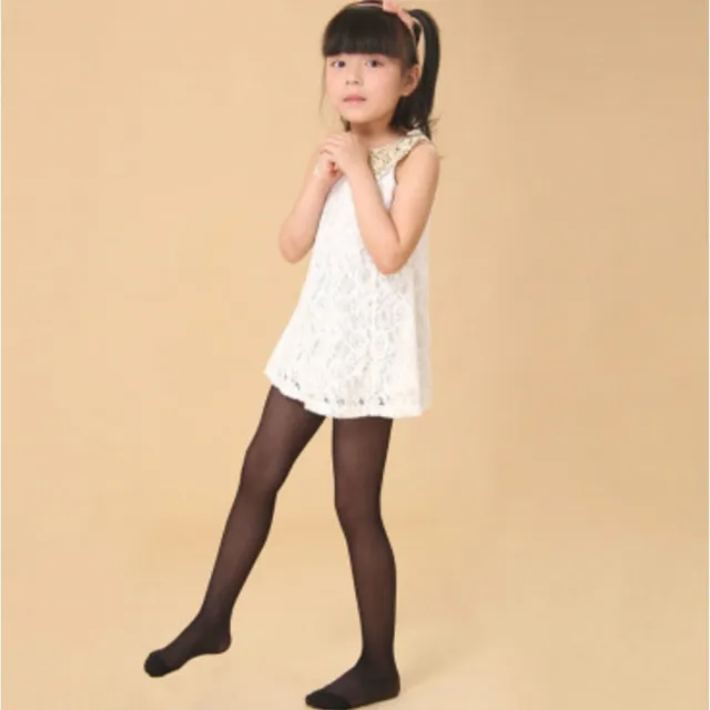 【橘魔法】女童透膚薄款絲襪褲襪白絲襪黑絲襪 (兒童褲襪童裝中大童女童禮服)